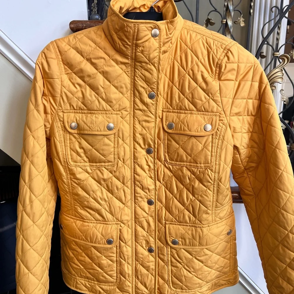 Talbots Yellow Gold Quilted Jacket 100% Polyester Size XS - Picture 1 of 8
